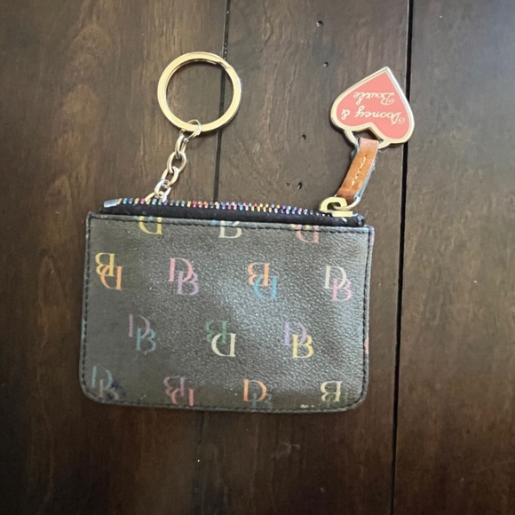 DOONEY & BOURKE Monogram Vintage Rainbow Zipper Coin Purse - Picture 2 of 8